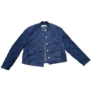 ✨New Without Tags ✨ Zara Dark Denim Quilted Jacket with Button Detail